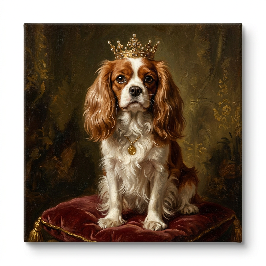 Sample watermarked preview of the spaniel painted in Classic Oil Painting